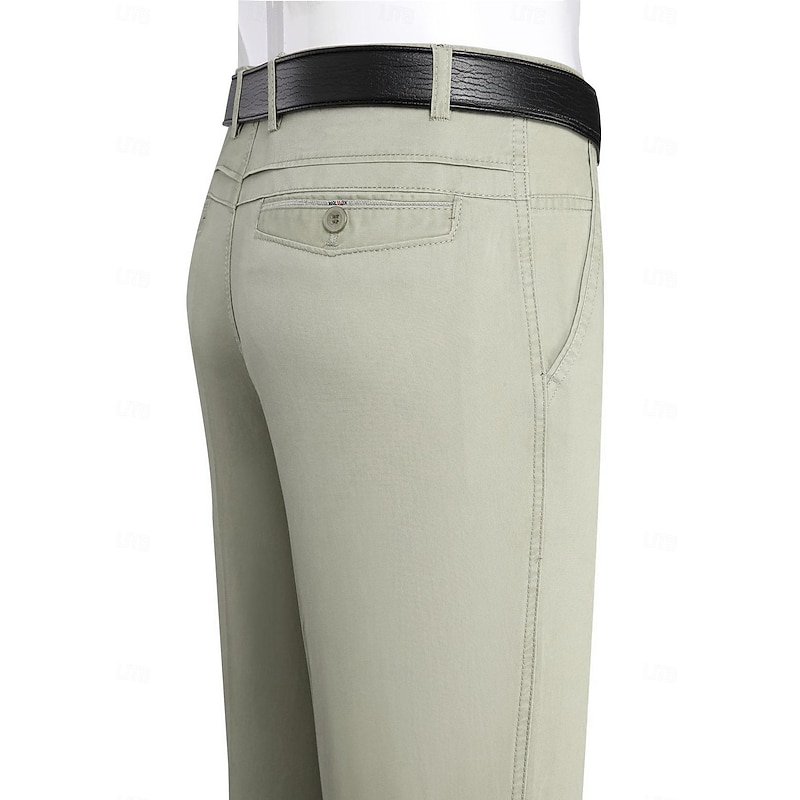 Men's Trousers Chinos Chino Pants Pocket Straight Leg Plain Comfort Breathable Outdoor Daily Going out Fashion Casual Black Yellow2