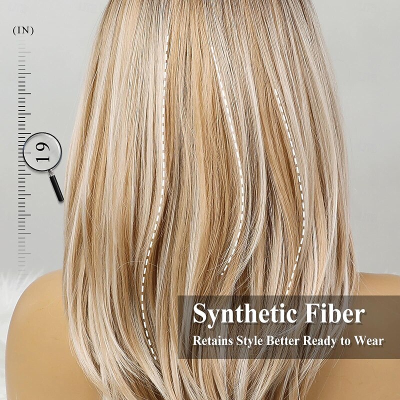 Layered Wigs for Women Synthetic Wig Wigs with Bangs Synthetic Long Hair Blonde Black Brown Dark Brown Light Brown4