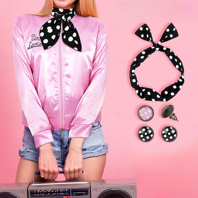 Retro Vintage 1950s Grease Outfits Cosplay Costume Outfits Cosplay Fancy Dress Women's Masquerade Party / Evening Bachelorette Party Adults' Top Headwear Spring & Summer