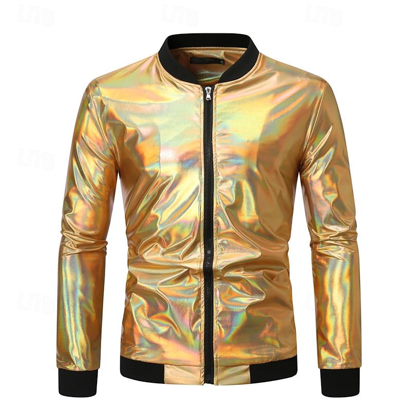 Disco 1980s Shiny Metallic Coat Masquerade Disco Fancy Dress Men's Halloween Carnival Masquerade Performance Event / Party Club Adults' Coat - Main Image