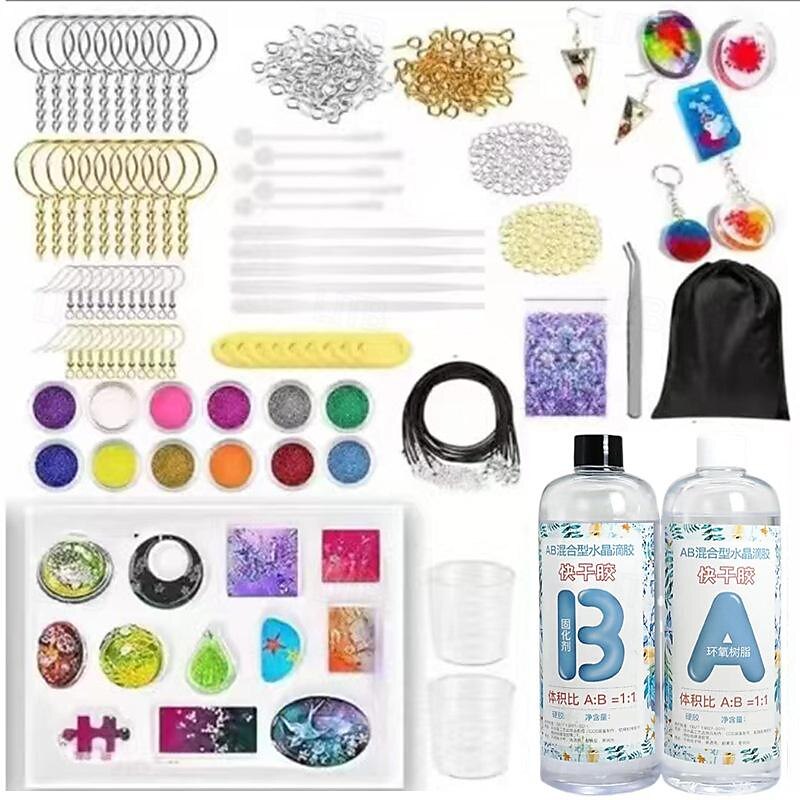 DIY Crystal Dropper Mold Earring Pendant Necklace Jewelry Keychain Epoxy Resin Dropper Mold4