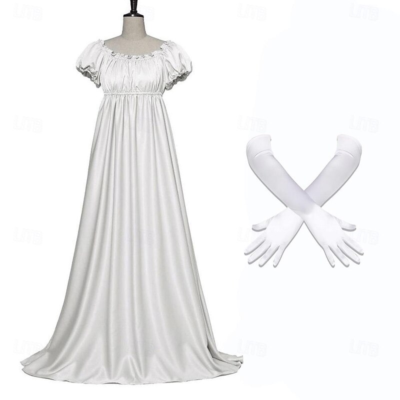 Victorian Medieval Renaissance Prom Dress Celtic Dress Regency Inspired Dress Princess Queen Plus Size Solid Colored Fancy Dress Women's Royal Carnival Party Halloween Adults' Dress Gloves4