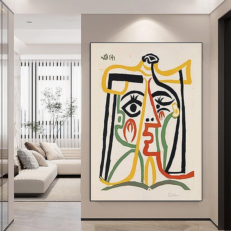 Pablo Picasso oil painting Handmade Pablo Picasso Tete de femme Oil Painting Hand Painted Vertical Famous Pablo Picasso People Vintage Modern painting3