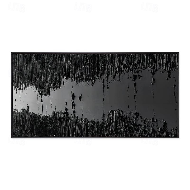 Dark Side of the Moon Wall Art Black Painting Handpainted Oil Painting 3D Textured canvas wall Art Living Room Decoration2