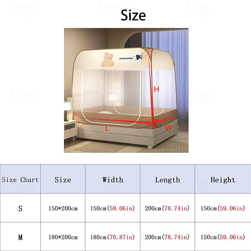 Plus Size Mosquito Net Dustproof Roof Double Door Free Installation Mosquito Net for Bed Safe Mosquito Prevention Mosquito Net for Children's Room2