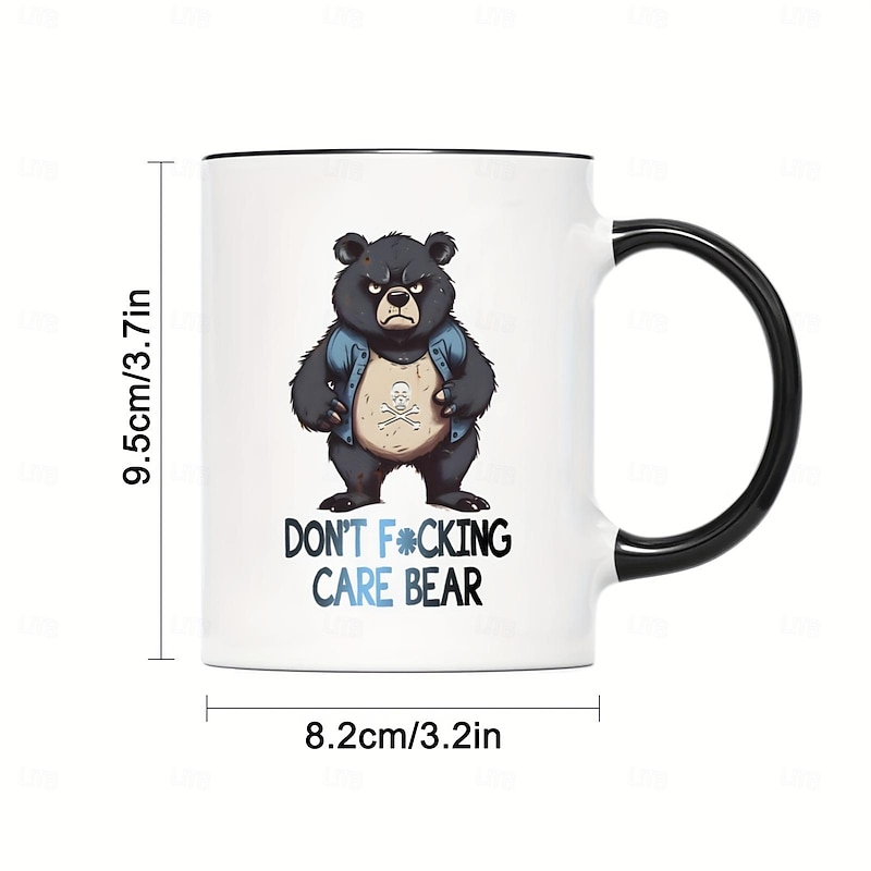 1pc Funny Black Bear Coffee Mug Novelty Coffee Mug Funny Mug Couple Style Funny Coffee Mug Funny Coffee Mug For Friends 11oz Ceramic Mug Summer Winter Drinkware Party Gift Christmas Gift Bir3