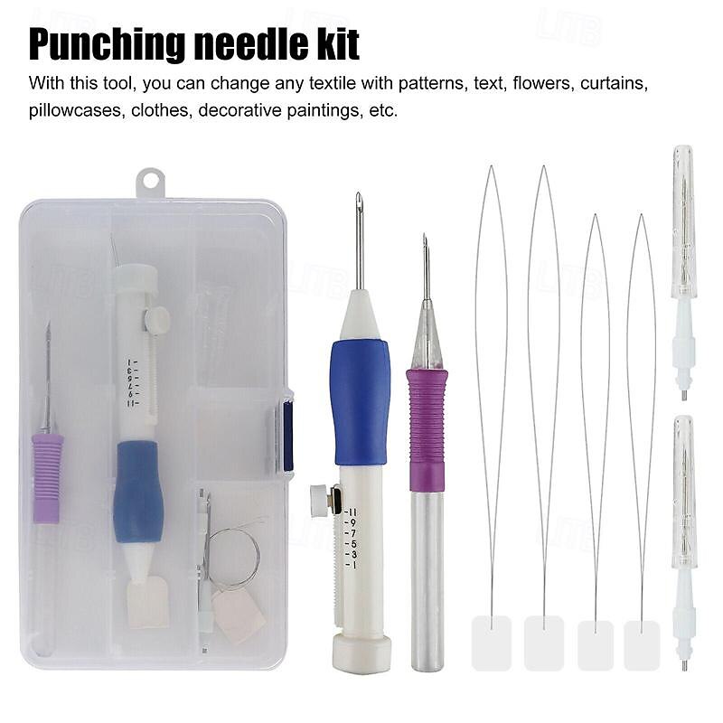 DIY Punch Needle Magic Embroidery Pen Set Stitching Thread Tool Sewing Craft Kit2