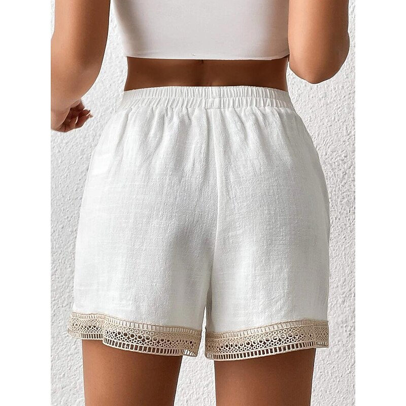 Women's Shorts Plain White Active High Waist Short2