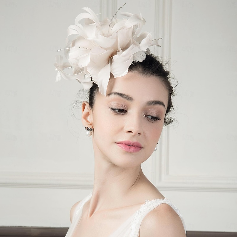 Headbands Fascinators Headwear Feathers Floppy Hat Top Hat Wedding Tea Party Elegant Wedding With Bowknot Headpiece Headwear2