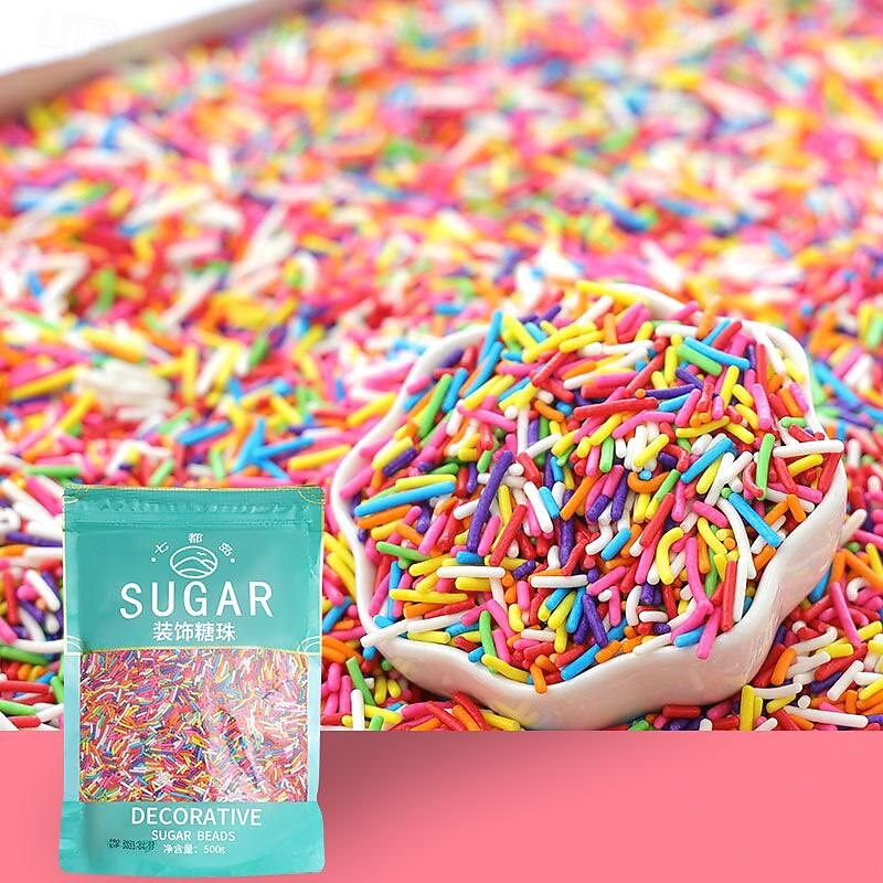 500g Candy Bead Cake Decoration Baking Pearl Candy White Gold Beads Candy Bean Colored Candy Slices Colorful Candy Needle Chocolate2