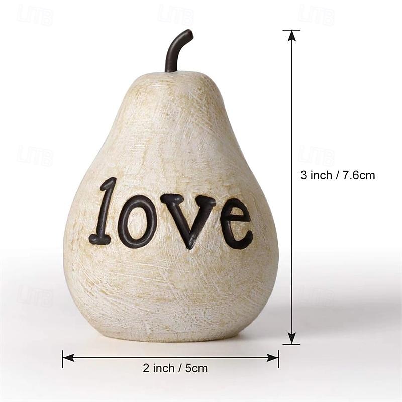 Love Mom Pear Sculpture Mother's Day Birthday Gift Home Decoration Resin Craft4