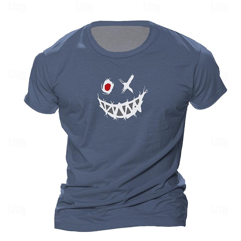 Men's Grimace Emoji Face T Shirt Short Sleeve T shirt 3D Print Crew Neck Shirt Fashion Designer Athleisure Street Casual Daily Black Blue Green Summer Spring Clothing Apparel S M L XL XXL XXXL4