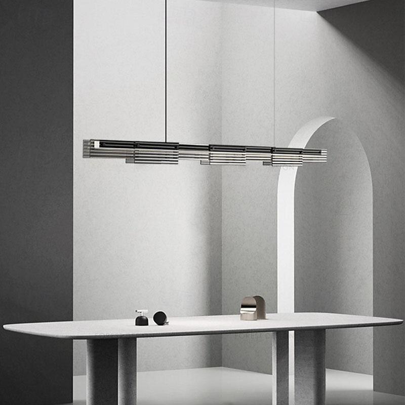 LED Pendant Light 128 cm Island Lights Dimmable Line Design Metal Glass Minimalist Painted Finishes Dining Room Kitchen Lights 110-240V2