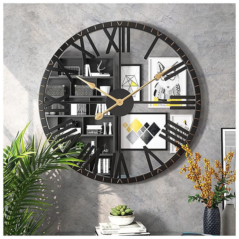 Wall Clocks for Living Room Decorative Wall Clocks for Decor Mirrored Modern Wall Clock with Roman Numerals Frame Large Clocks for Wall Home Decoration 50 cm4