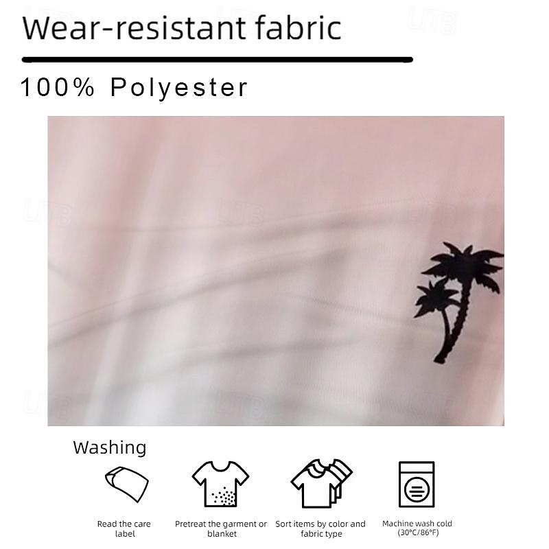 Men's Gradient Coconut Tree T Shirt Short Sleeve T shirt 3D Print Crew Neck Shirt Bohemia Fashion Outdoor Pink Summer Spring Clothing Apparel S M L XL XXL 3XL3