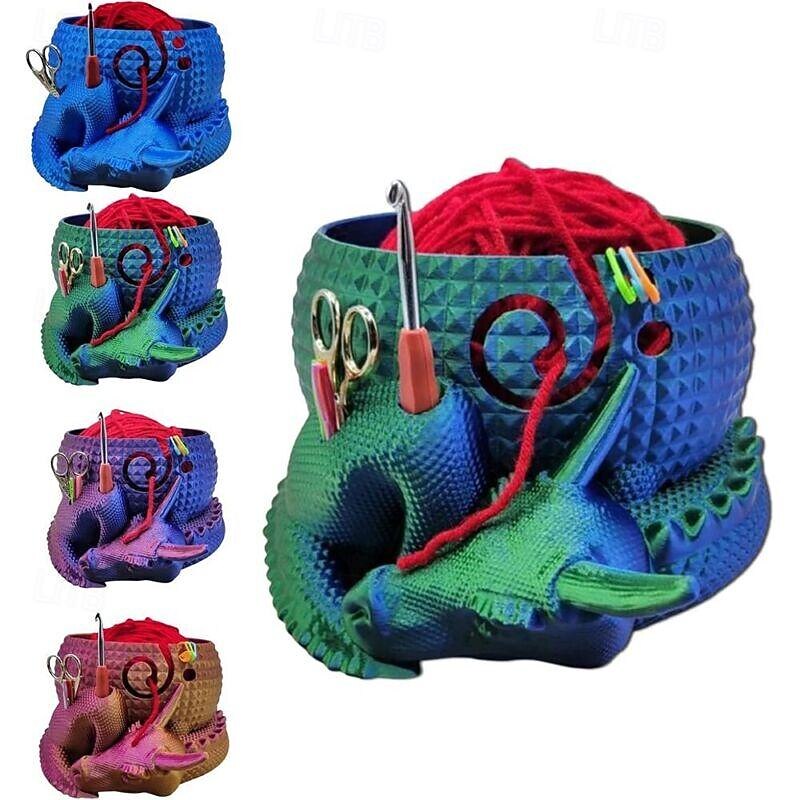 Crochet Lovers Yarn Bowl Knitting Tool Yarn Ball Holder Knitting Bowl,Large Fantasy Dragon and Egg Fantasy Bowl Knitting or Crochet Bowl