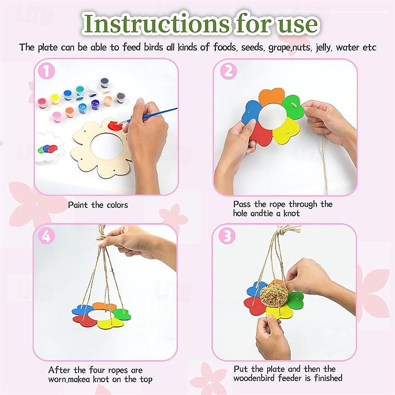 Children's Outdoor Bird Feeder DIY Wooden Graffiti Feeder Outdoor Toy Set Suitable for Boys and Girls4