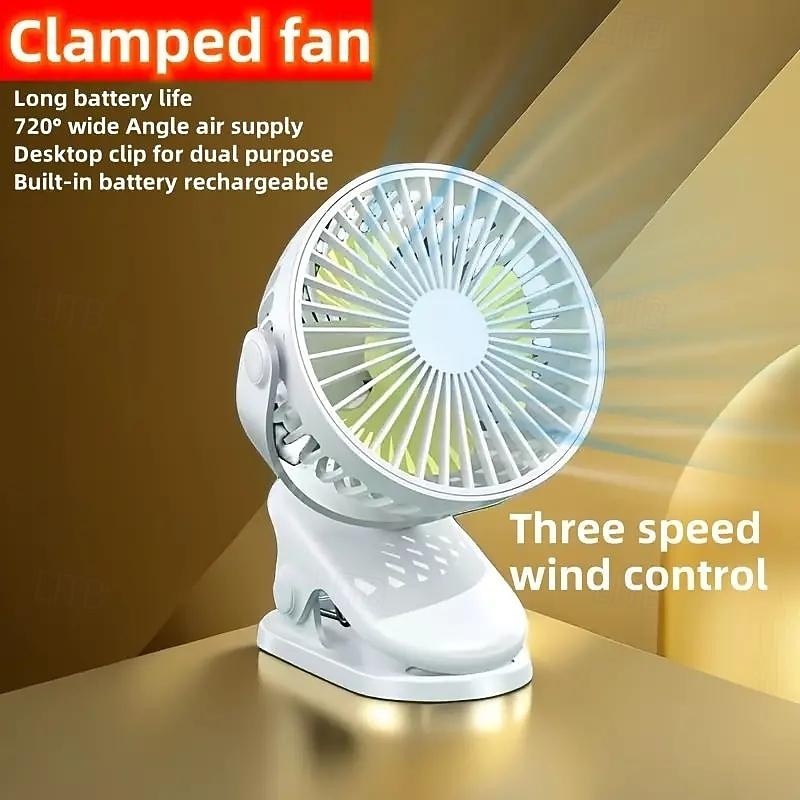 Dual Motor Portable Air Conditioner Fan – 5-Speed USB Cooling Air Blower with Large Battery for Camping and Travel3