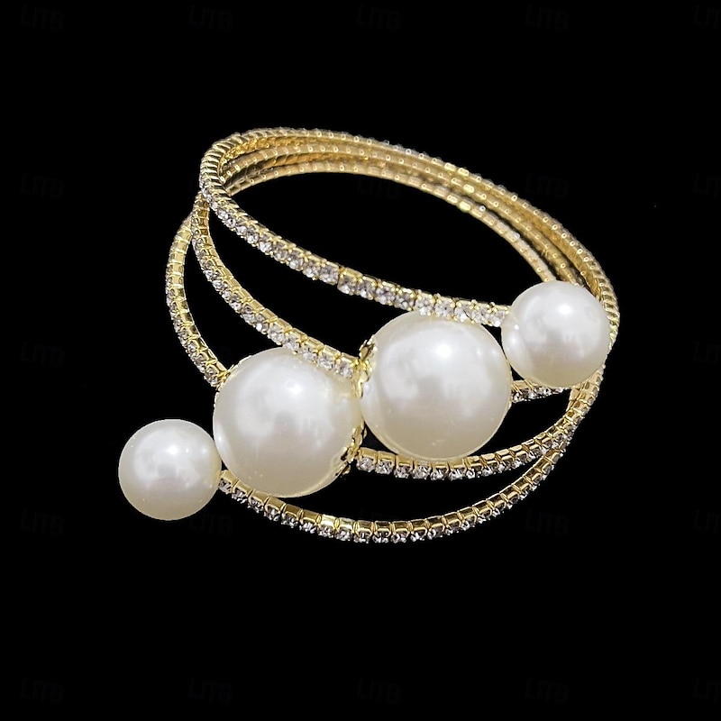 Women's Cuff Bracelet Fancy Fashion Fashion Luxury Alloy Bracelet Jewelry Silver / Gold For Party Evening Gift Date Birthday4