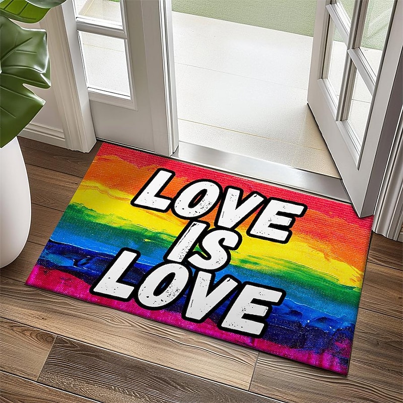 June Pride Month Gay Pride Month LGBTQ LGBT Rainbow Doormat Non-Slip Oil Proof Rug Indoor Outdoor Mat Bedroom Decor Bathroom Mat Entrance Rug2