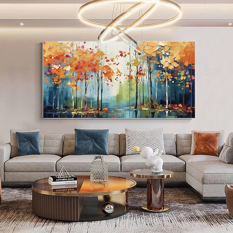 Mintura Handmade Forest Oil Paintings On Canvas Large Wall Art Decoration Modern Abstract Tree Landscape Picture For Home Decor Rolled Frameless Unstretched Painting3