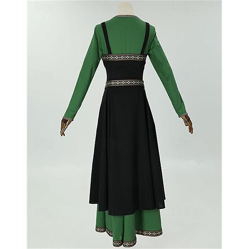 Medieval Renaissance Cocktail Dress Masquerade Prom Dress Ranger Elven Fancy Dress Women's Celtic Viking Fantasy Halloween Carnival Masquerade Party / Evening Festival Adults' Dress2