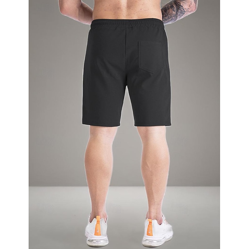 Men's Sweat Shorts Shorts Bermuda shorts Side Stripe Elastic Waist Zipper Pocket Plain Comfort Sports Short Daily Running Gym Fashion Athleisure Black Blue Micro-elastic2