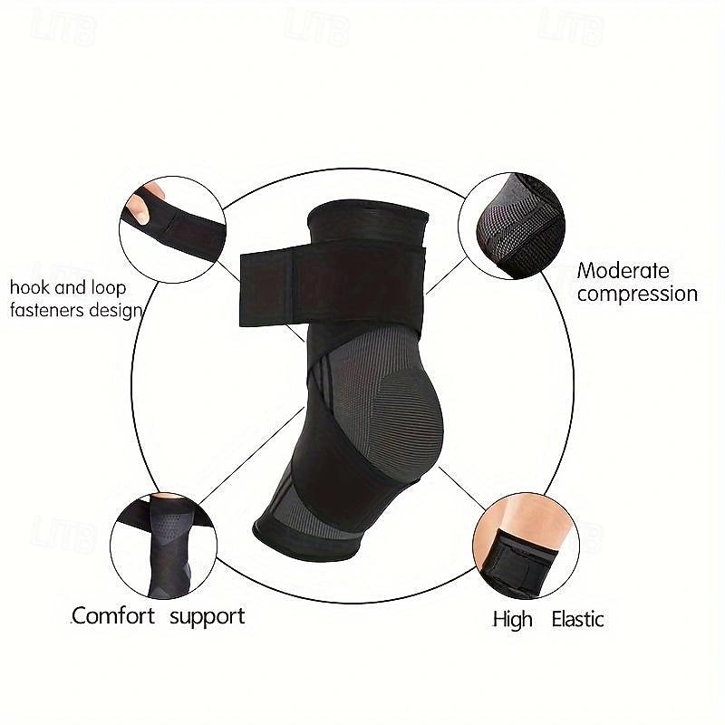 2pcs Ankle Support Braces, Breathable Compression Ankle Sleeves With Adjustable Wrap, Elastic Ankle Brace Stabilizer - Ideal For Sports, Fitness, Running, Climbing3