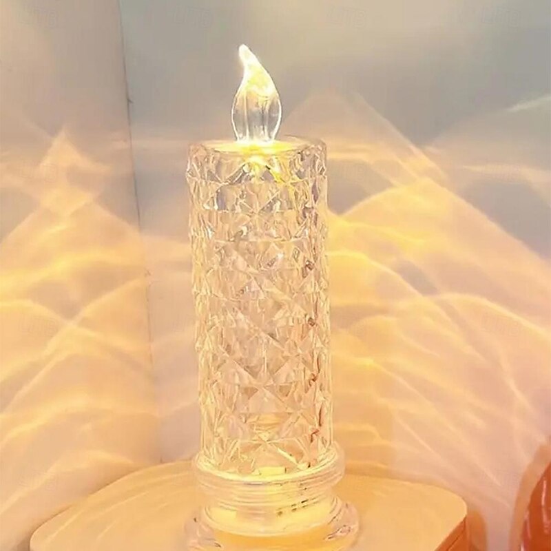 LED Electronic Simulation Candle Lamp, Valentines Rose Pattern Perfect for Anniversary Gift, Eid, Birthday & Wedding Decoration4