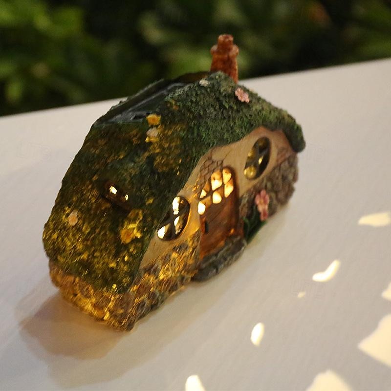 Solar Garden Statue Lights Fairy Garden Shed Resin Decorative Lights for Yards, Lawns, Yard Art Decorations, Housewarming Gifts4