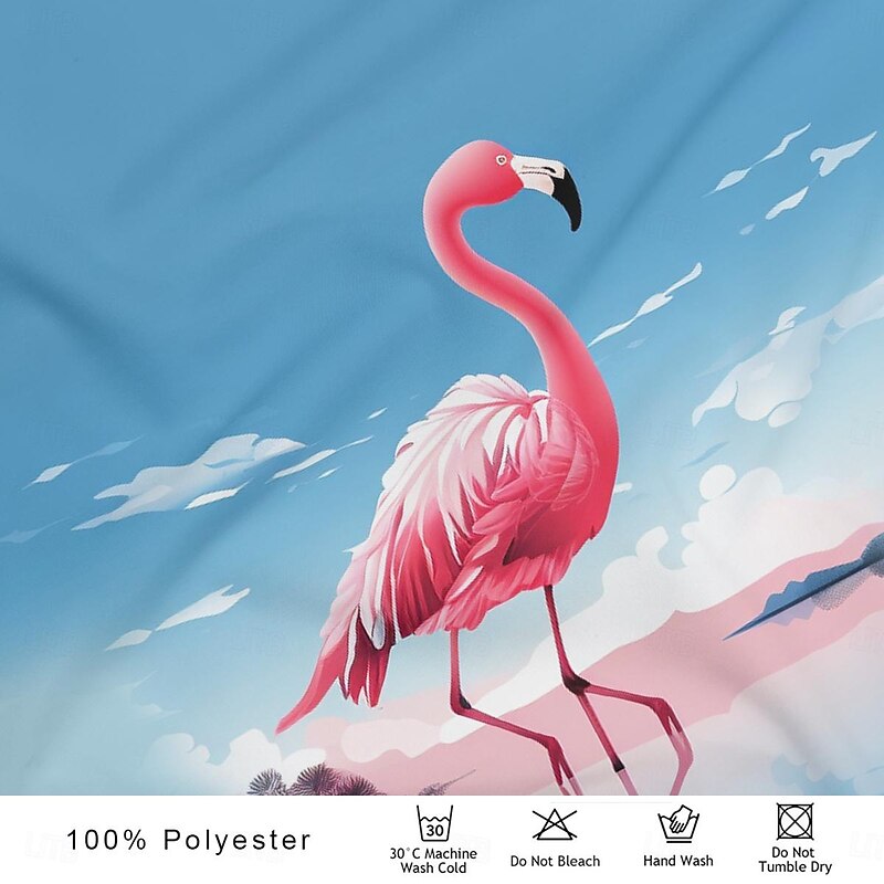 Men's Flamingo Tropical Shirt Summer Hawaiian Shirt Aloha Shirt Short Sleeve Shirt Cuban Collar Vacation Hawaiian Resort Style Vacation Holiday Beach Blue Pink / Purple Green S M L3