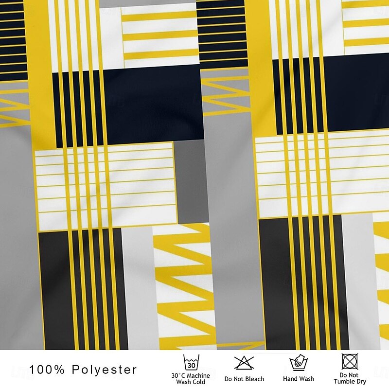 Men's Plaid Zip Polo Shirts Golf Shirt Short Sleeve Polo Shirts Collared Shirts Vintage Casual Vacation Wear Formal Wear Festival Wear 3D Print Quarter Zip Polo Summer Yellow+Orange Yellow3