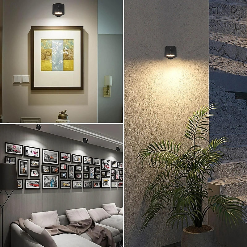 Battery Picture Light for Wall Art, Wall Sconces Wireless Magnetic Picture Light with Remote, 9 Colors RGB Rechargeable Ambient Sconce, 3 Color Temp Dimming Up Down Spotlight for Wall Bedroom 2in13