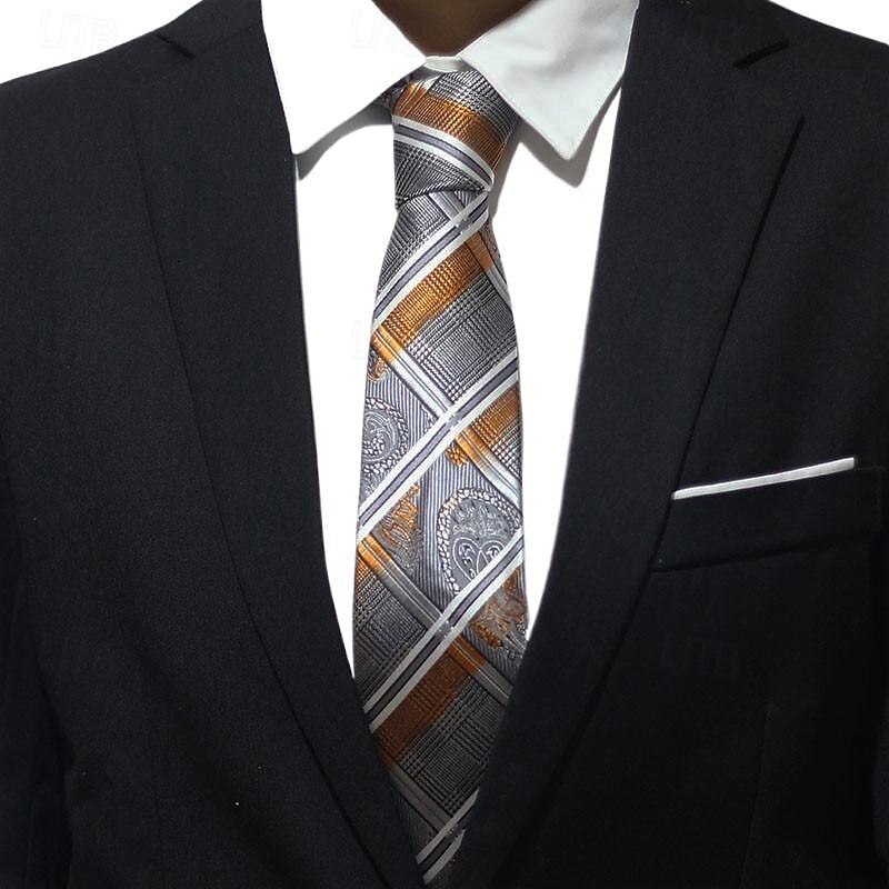 1Pc Gray Man Necktie Width Bridegroom Groomsman Tie 8cm Business Manager Tie