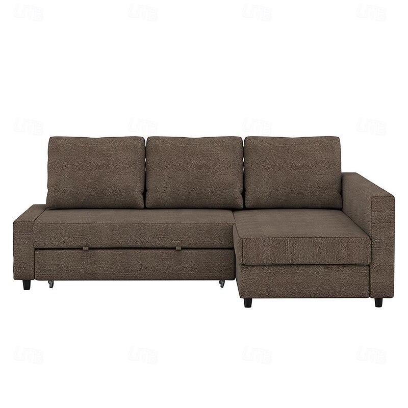 Linen Sofa Cover with Storage Solid Color Quilted Cotton and Linen Slipcovers FRIHETcover LITB PRIME cover 18