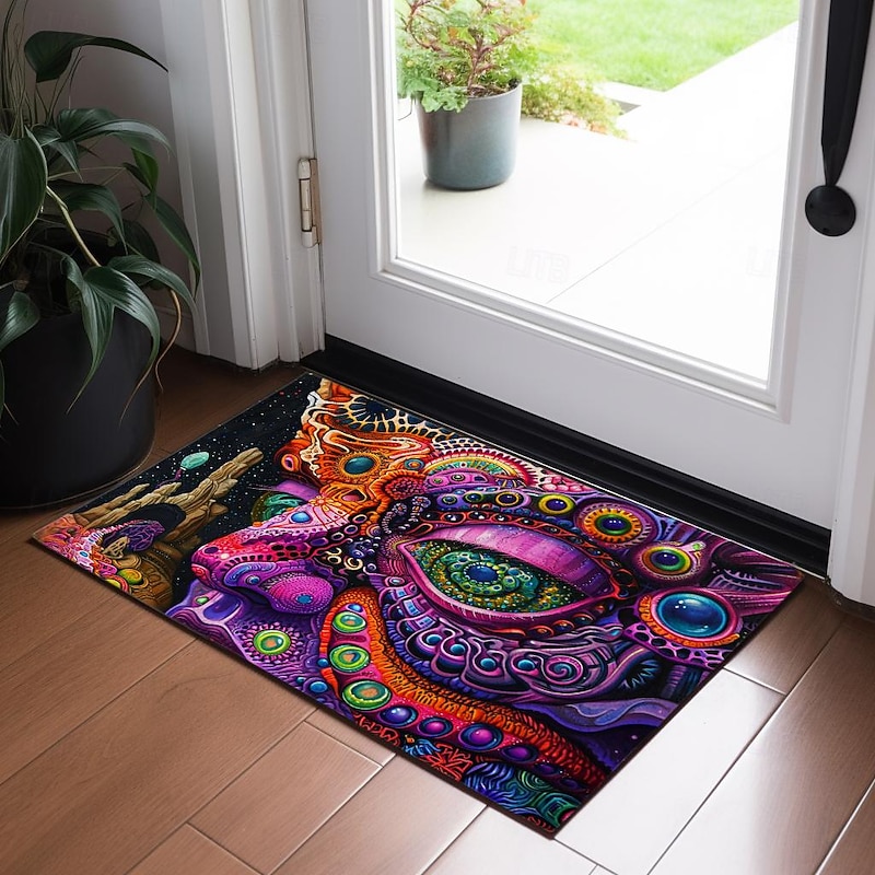 Trippy Psychedelic Monster Doormat Non-Slip Oil Proof Rug Indoor Outdoor Mat Bedroom Decor Bathroom Mat Entrance Rug Door Mat2