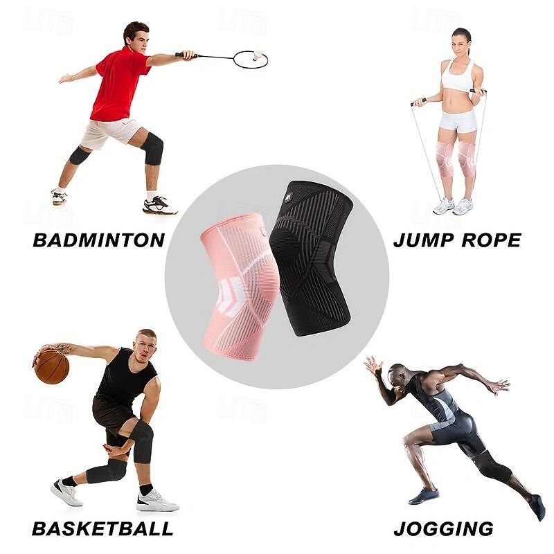 Unisex High-Elastic Knee Pads with Breathable, Non-Slip Design for Comfortable Outdoor Sports Protection - Available in Various Sizes2