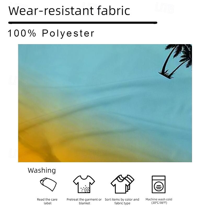 Men's Gradient Coconut Tree T Shirt Short Sleeve T shirt 3D Print Crew Neck Shirt Fashion Street Style Outdoor Street Pink Blue Green Summer Spring Clothing Apparel S M L XL XXL 3XL3