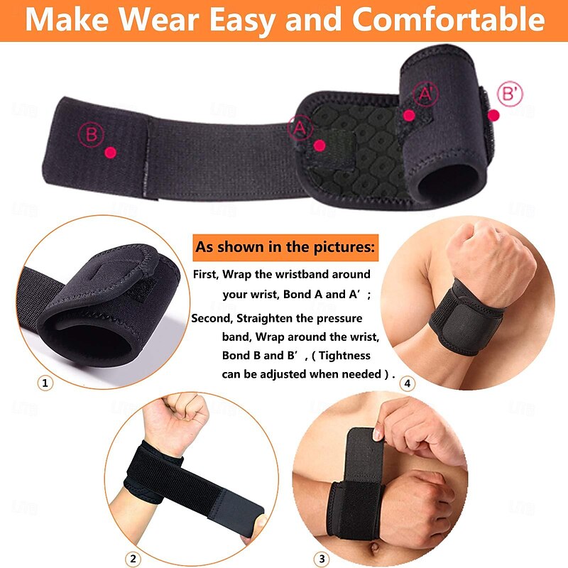 Wrist Brace, 2 PACK Wrist Wraps for Carpal Tunnel for women and men. Wrist Straps for Weightlifting, Working Out and Pain Relief. Flexible, Highly Elastic, Adjustable, Comfortable and Multi-Functional3