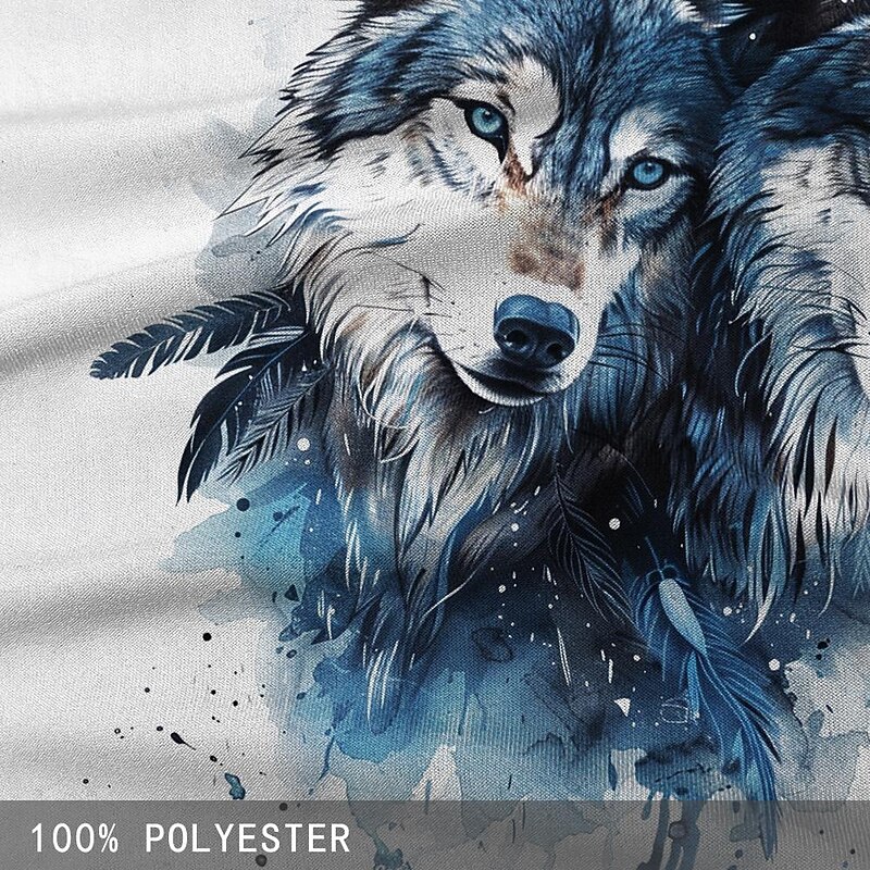 Men's Wolf Zip Polo Shirts Golf Shirt Short Sleeve Polo Shirts Collared Shirts Casual Funny Streetwear Vacation Wear Party Outfits 3D Print Quarter Zip Polo Summer Black Navy Blue Brown4