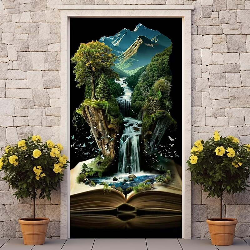 Magic Bottle Door Covers Mural Decor Door Tapestry Door Curtain Decoration Backdrop Door Banner Removable for Front Door Indoor Outdoor Home Room Decoration Farmhouse Decor Supplies4