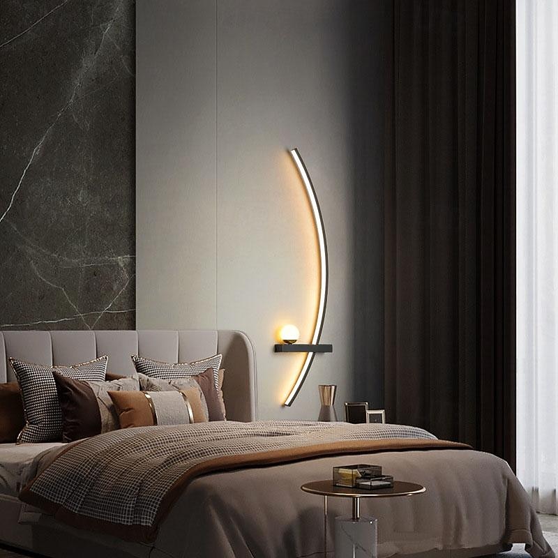 Modern Bedroom Parlor 55/83/105cm LED Wall Lamp Minimalist Stripes Decorative Wall Sconce for Bedroom Bedside Study Home Indoor Lighting 85-265V4