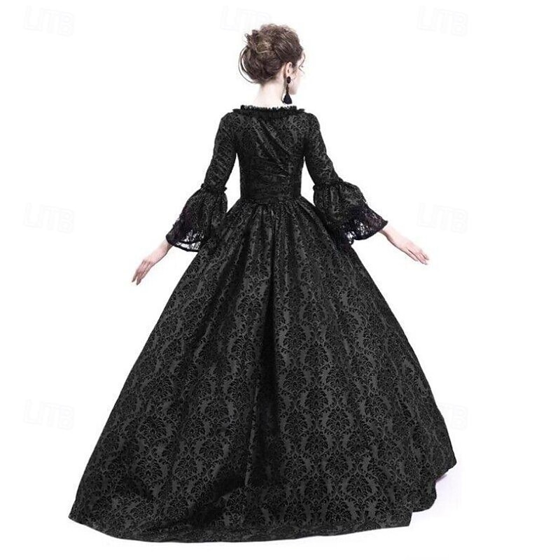 Vintage Inspired Party Costume Flare Cuff Sleeve Square Neck Fancy Dress Women's Halloween Carnival Masquerade Dress Party / Cocktail Carnival of Venice Adults' Dress All Seasons2