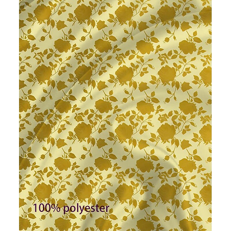 Men's Satin Shirt Dress Shirt Button Up Shirt Floral Formal Vacation Yellow Blue Long Sleeve Turndown Summer Spring Clothing Apparel Buttons4