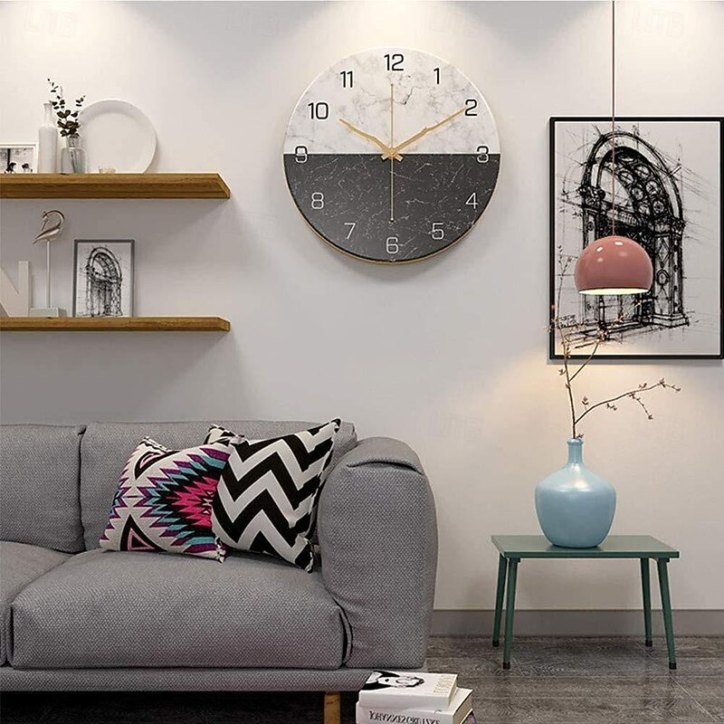 12 Inches 30 cm Time Vortex Wooden Large Wall Clock - Silent And Non-Ticking Quartz Movement Wall Clock Nordic Creative Living Room Fashion Wall Clock Home Decoration Bedroom Retro Silent Quartz Clock3