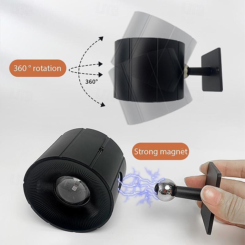 1/2pcs Picture Light LED Wall Mounted Lights with Remote, Sensor Puck Lamp Rechargeable Battery Operated, Tri-Color Dimmable Magnetic 360° Rotation Cordless Light for Bedroom Bedside4