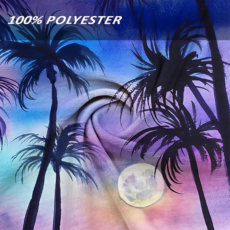 Men's Ombre Graphic Coconut Palm Tank Top Vest Top Sleeveless T Shirt for Men Sleeveless T shirt 3D Print Crew Neck Shirt Vacation Tropical Fashion Casual Hawaiian Holiday Purple Summer Spring3