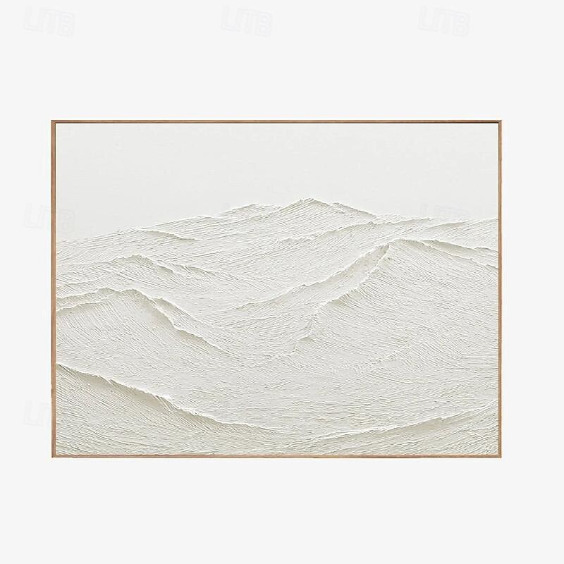 White Abstract snow mountain Painting on Canvas Hand painted 3D Textured mountain Wall Art White Modern Canvas Art painting for  Living Room Decor  Home Decor Hotel Art Piece2