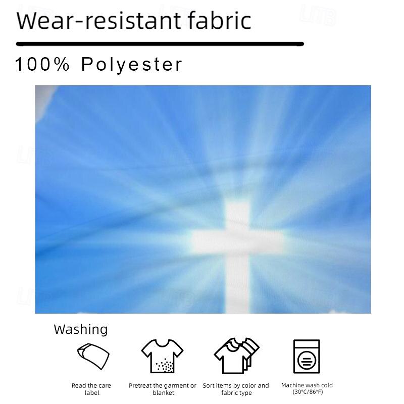 Men's Cross T Shirt Short Sleeve T shirt 3D Print Crew Neck Shirt 3D Print Casual Outdoor Street Blue 3# Blue 2# Blue 1# Summer Spring Clothing Apparel S M L XL XXL 3XL3