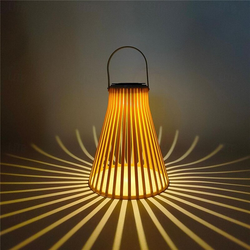 Hanging Lmap Rattan Solar Retro Bamboo Weaving Lamp Outdoor Waterproof Atmosphere Pendant Lamp Courtyard Garden Balcony Simulation Lantern Vine Weaving Handheld Lamp Festival Party Decorative Lamp 1PC3